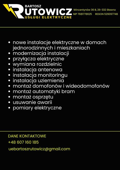 Usługi elektryczne, elektryk