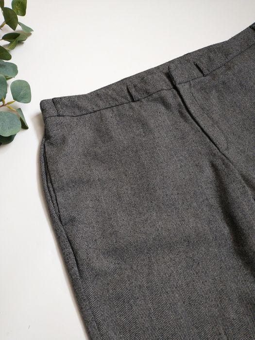 BODYFLIRT spodnie damskie w jodełkę, 10% wełny, rozmiar 48