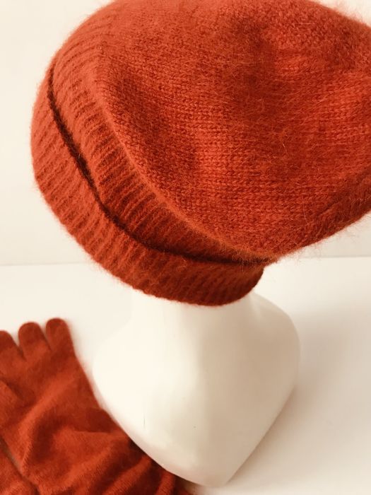 Czapka + Długie Rękawiczki. Zestaw. Angora. Nowe