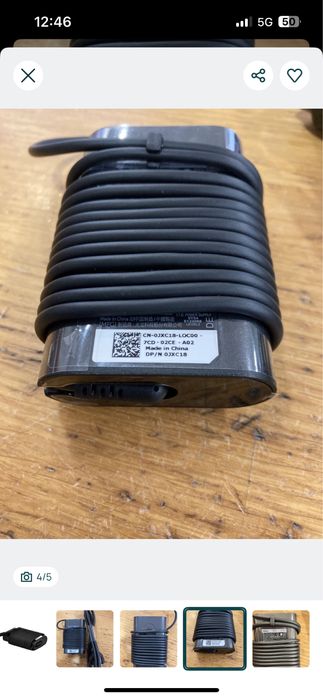 Carregador Original Dell 45W para Computador Portátil Dell Inspiron