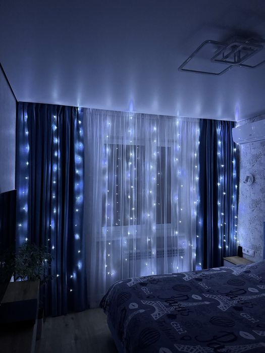 Гірлянда штора 3*2 USB з пультом холодний теплий кольори гирлянда роса