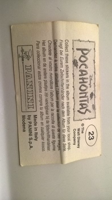 Cromo Pocahontas - 23 (portes incluídos)