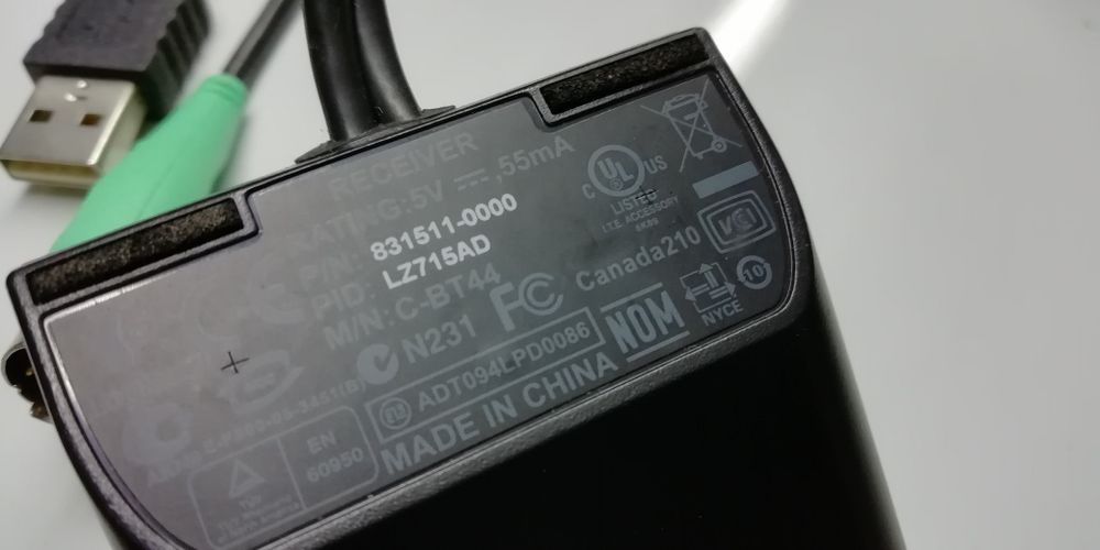 Recetor de teclado e rato Logitech