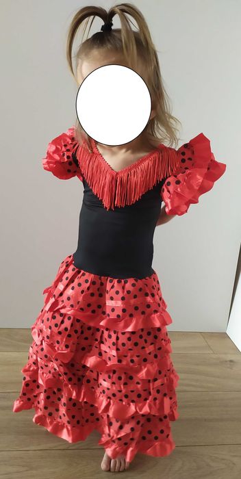 sukienka na bal karnawałowy - hiszpanka strój na 3/4 latka