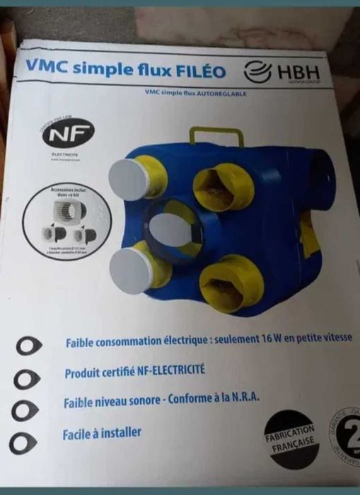 Kit de ventilação de fluxo único para cozinhas e casas banho