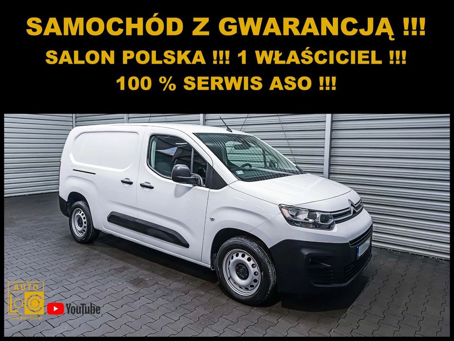 Citroën BERLINGO FURGON LONG L2  MAX LONG L2 + Salon POLSKA + 100% Serwis CITROEN + 100% Bezwypadkowy