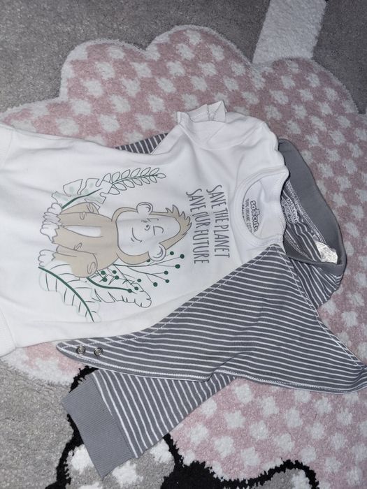 Komplet 3 części body spodnie chustka małpka r. 74