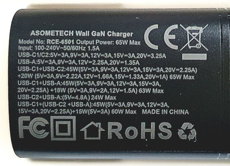Ładowarka PD GaN 65W mocna do Samsung iPhone Laptop Tablet