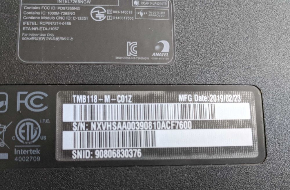 Acer TravelMate B118