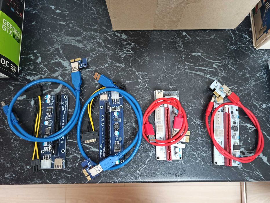 Адаптер-райзер Dynamode PCI-E x1 to 16x, 60 см USB 3.0