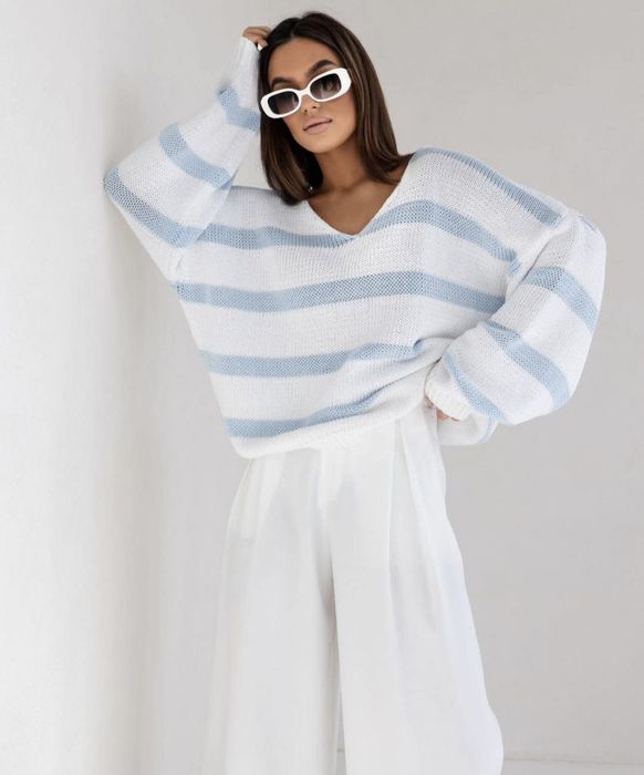 Sweterek cocomore w paski oversize xl do xxl