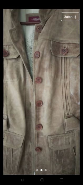 Kurtka skórzana stójka z paskiem