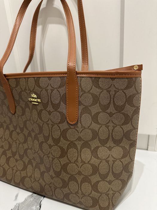 Torba shopper brazowa monogram coach