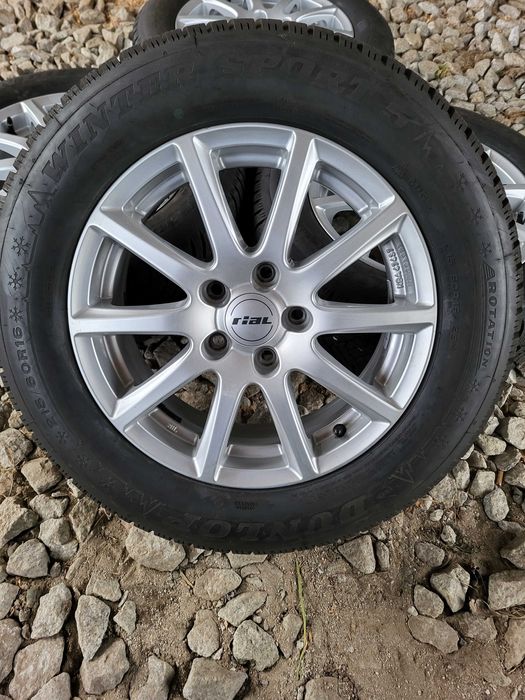 [K259] Koła zimowe 16 Cali 5x112 Dunlop 215/60/16 8mm 23r VW Skoda< --