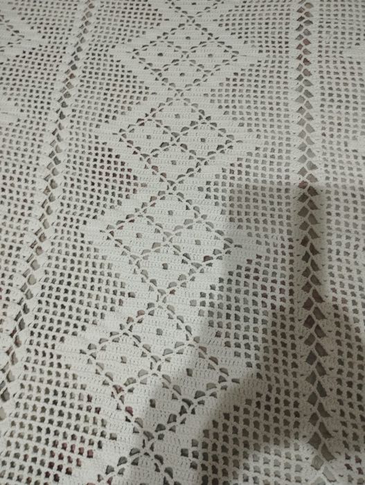 Coberta de crochê feita à mão