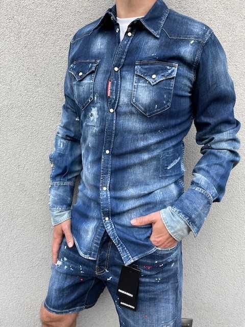 DSQUARED2 męska koszula Denim Button Up Shirt Italy -45%
