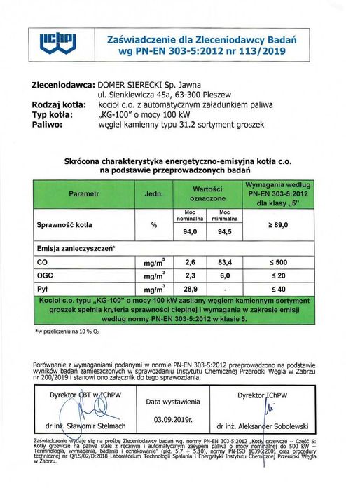 Kocioł na ekogroszek z podajnikiem KG-ECO 100kW moc 5 Klasa EcoDesign