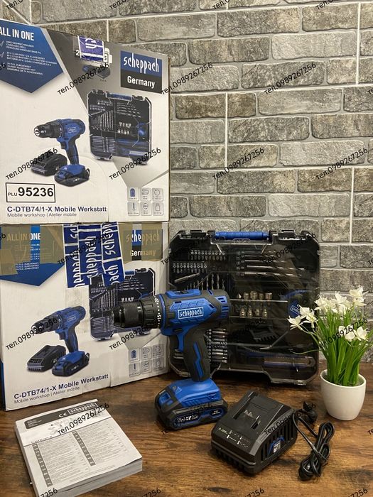 Акумуляторний дриль, шуруповерт, шуруповёрт  + набір біт  НІМЕЧЧИНА