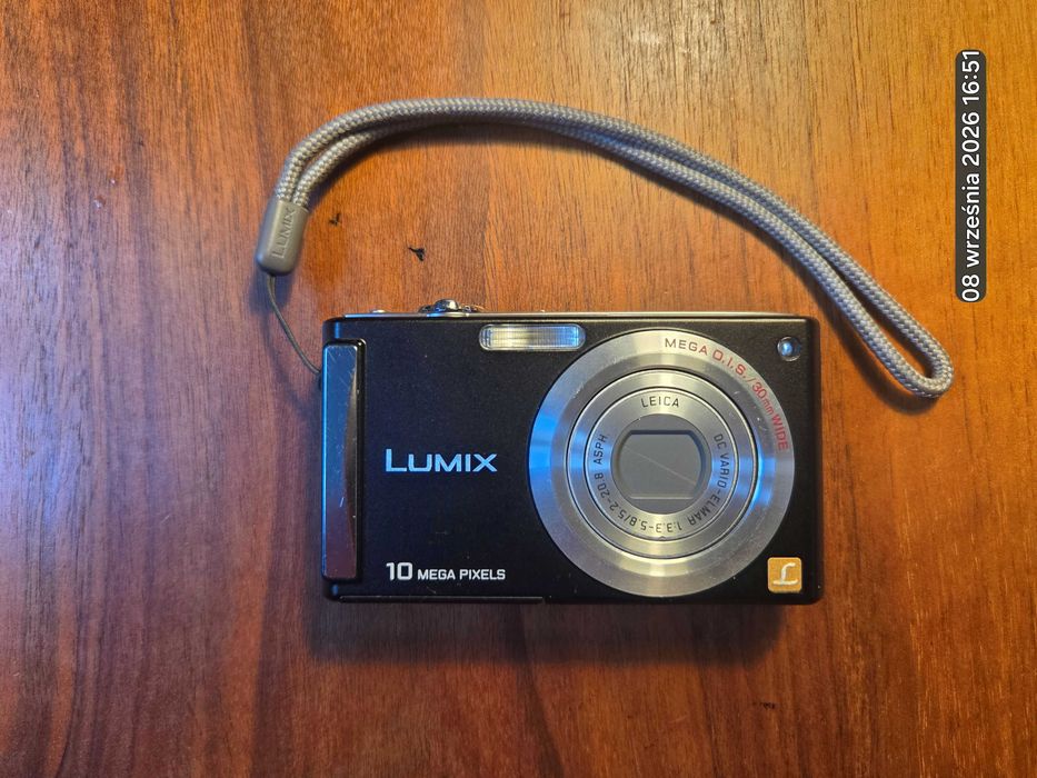 Aparat cyfrowy Lumix Panasonic FS 5, obiektyw LEICA, Made in Japan, czarny.