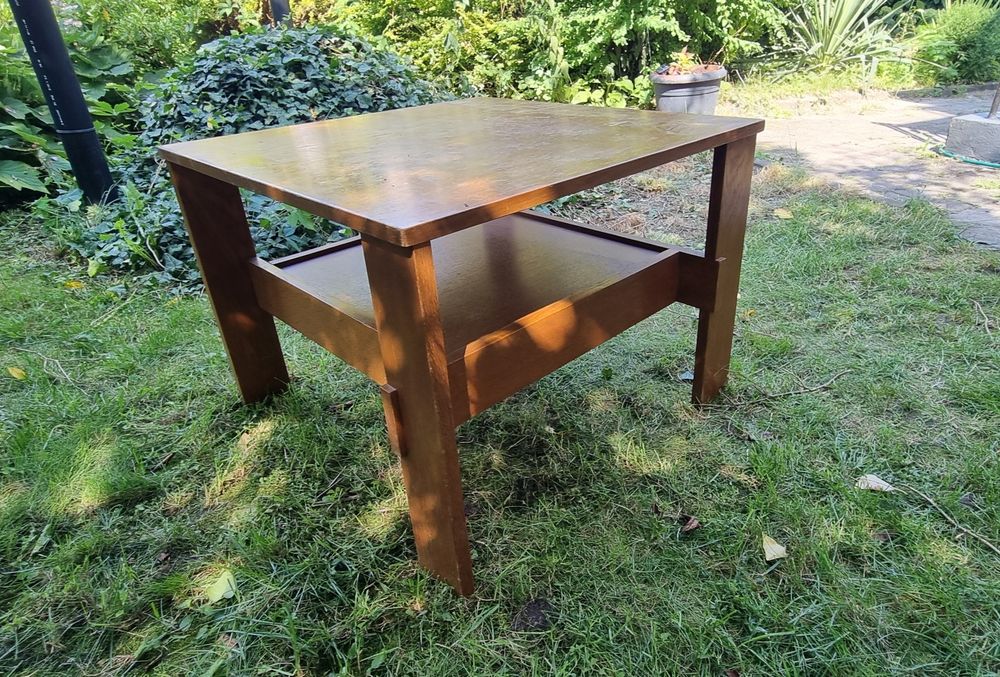 Stolik kawowy drewniany do renowacji PRL