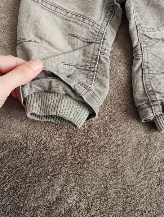 Spodnie jeansowe Mothercare 6-9 miesięcy 68-74cm joggery podwójne#1192