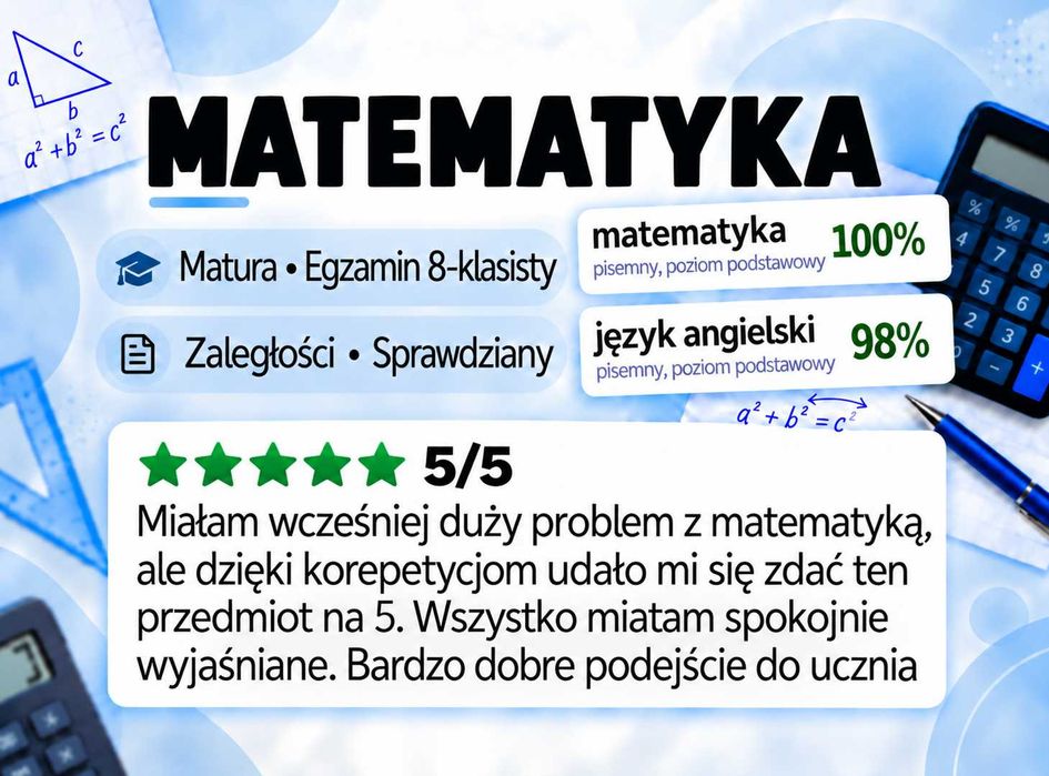 Korepetycje Matematyka | Ostatnie Miejsca | Wieloletnie Doświadczenie