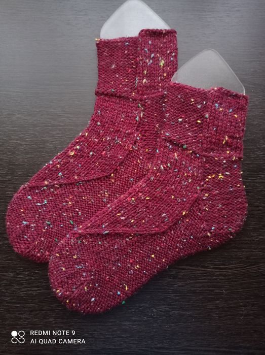 Теплые вязаные носочки