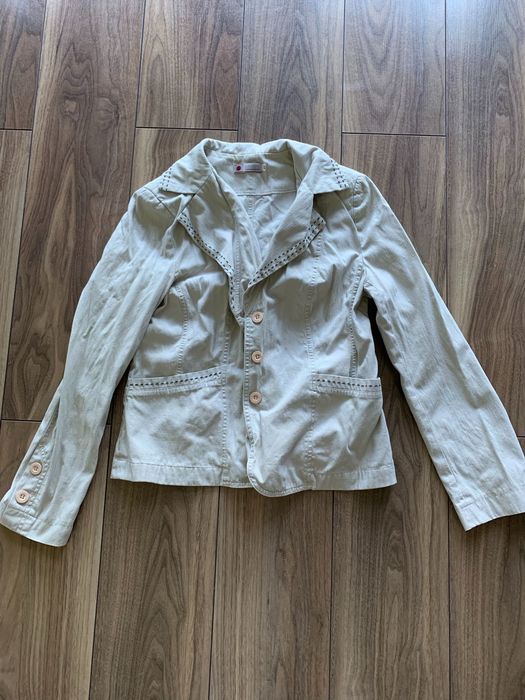 Beżowy kremowy żakiet marynarka 46 XXXL
