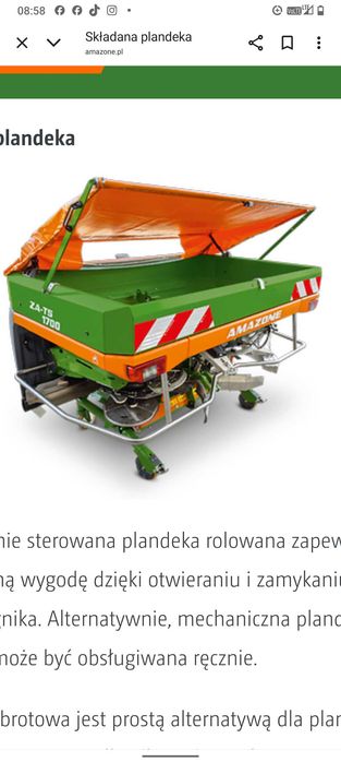 Oryginalna  Nowa ze stelażem plandeka Amazone Komplet