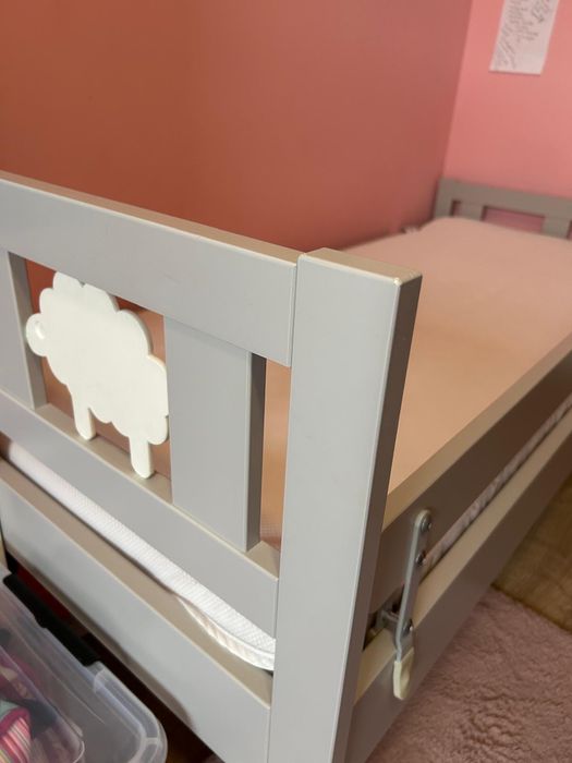 Łózeczko dziecięce Ikea w kolorze szarym 70x160 cm