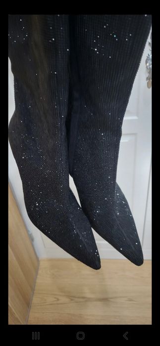 Kozaki Zara 38 cekinowe nowe