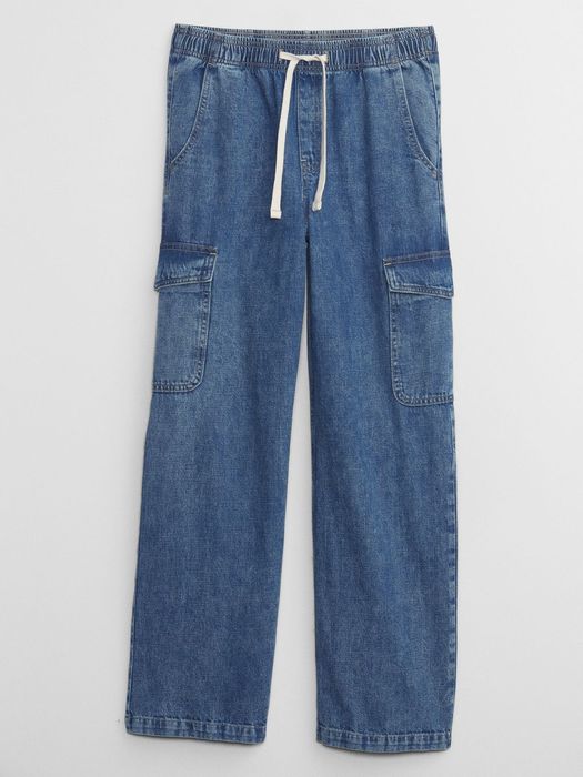 Jeansy cargo z szeroką nogawką Gap XL