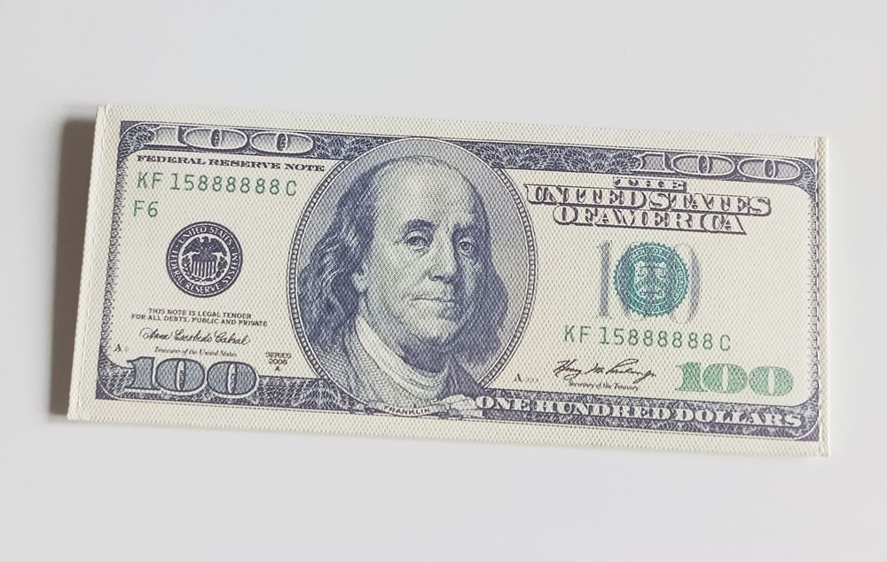 Portfel dolary euro, płótno NOWY