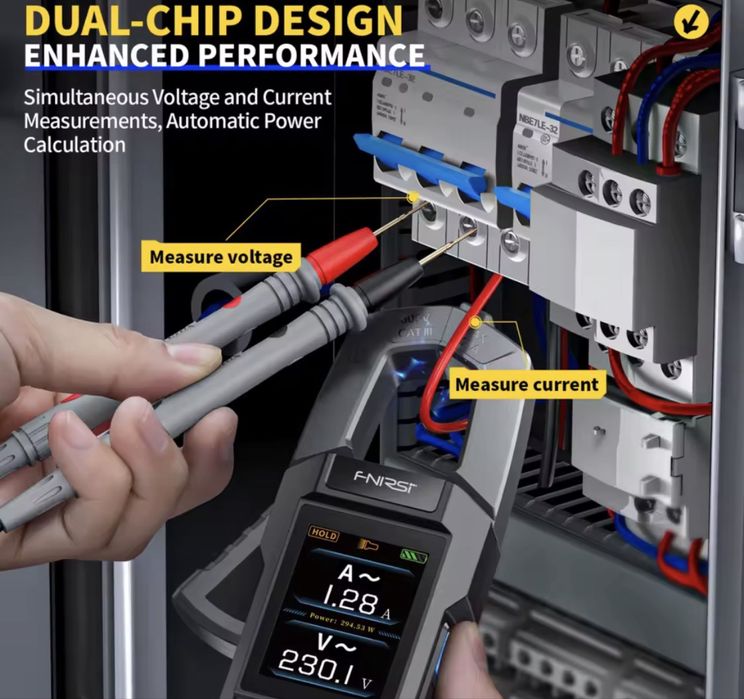 FNIRSI DMC-100 струмові кліщі АС/DC 600A мультиметр.  підраховує TRMS