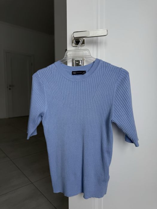 Футболка  вязана, джемпер з коротким рукавом, реглан лонг блузка