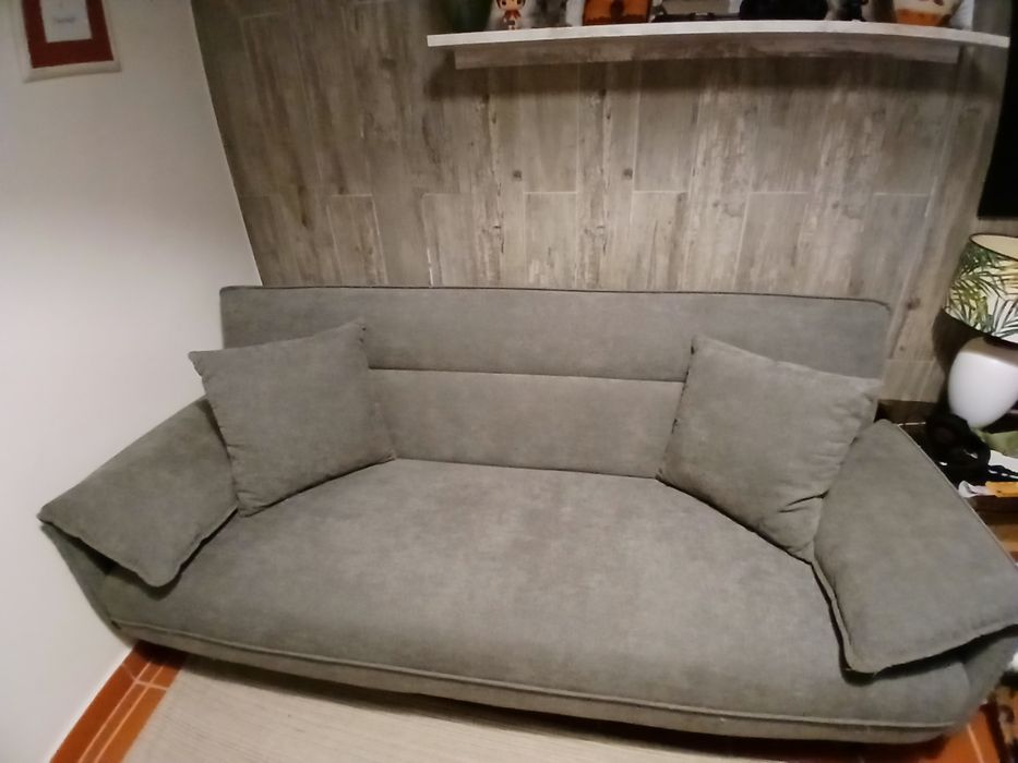 Sofá-cama cinzento