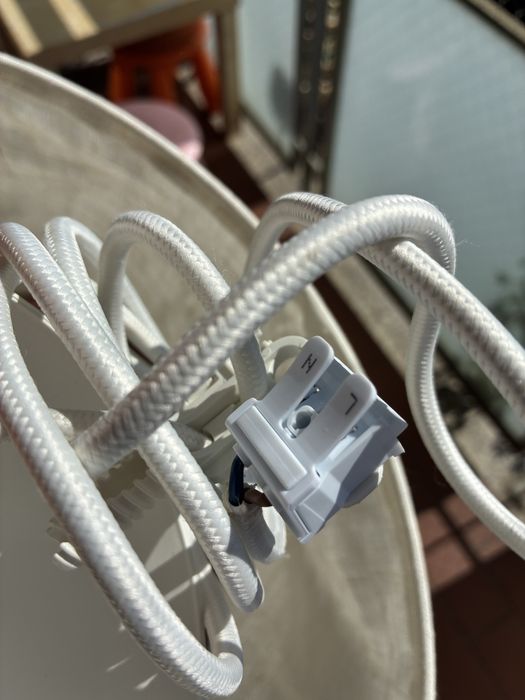 Candeeiro de Teto / Suspensão IKEA em Linho Branco (Ollsta + Nymö) Completo e Como Novo