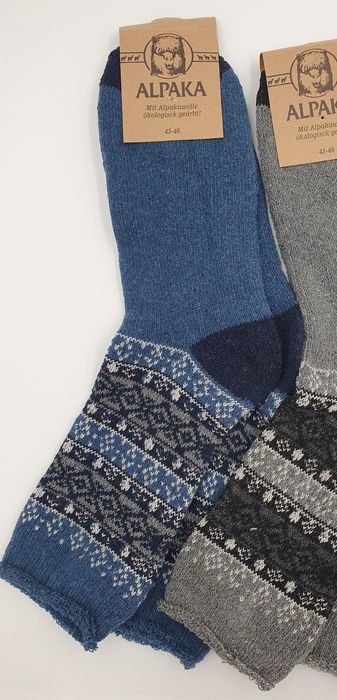 Ciepłe grube skarpety zimowe męskie Thermo alpaka 43-46 wełniane