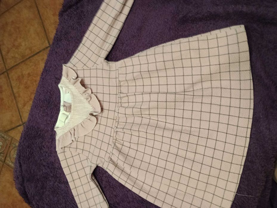 Sukienka pink w kratkę rozmiar 92 Zara