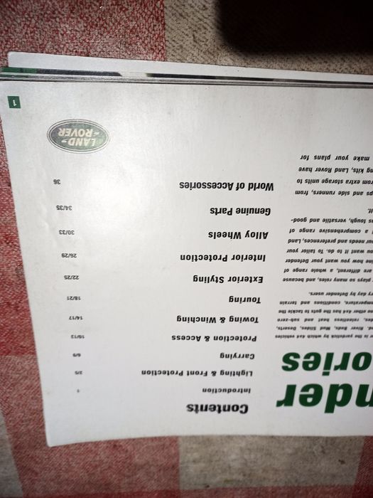 Catálogo acessórios land rover