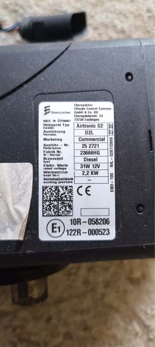 Ogrzewanie postojowe Eberspächer Airtronic S2 D2L Commercial 12V 2.2kW – Diesel