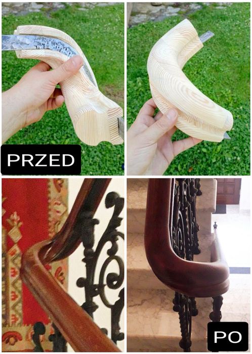 SKRĘT ŁUK ŁĄCZNIK KOLANKO do barierki poręczy drewnianej 90° 180°