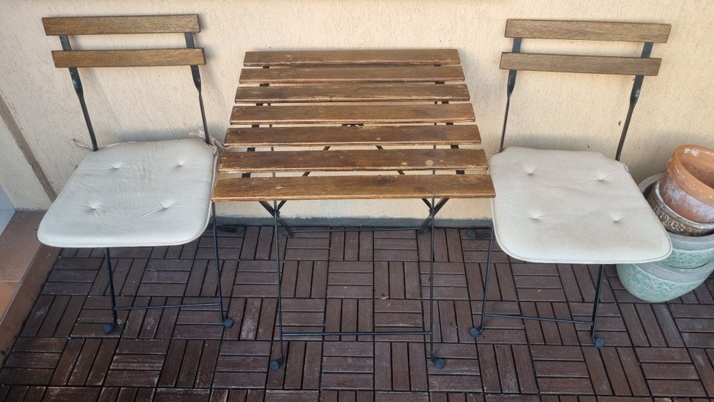Stolik i krzesła balkonowe ikea