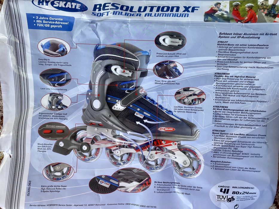 Продам роликові ковзани 41 розміру (EU) - Hy Skate Resolution XF Soft-Inliner Aluminum ( Німеччина)
