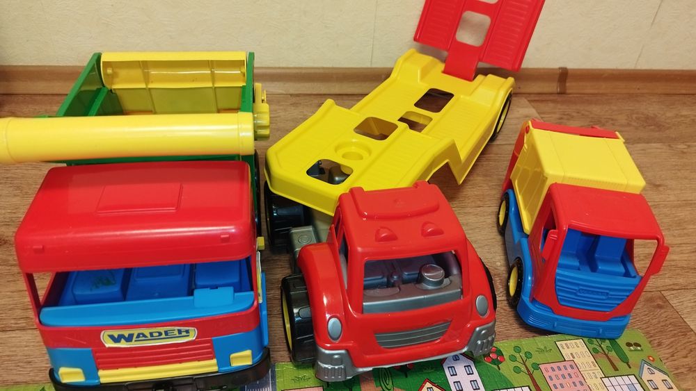 Машинки Wader, Автовоз, самосвал, мусоровоз