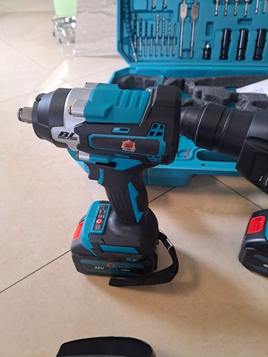 Zestaw 4szt  szlifierka akumulatorowa MŁOT UDAROWY Wkrętarka klucz uda