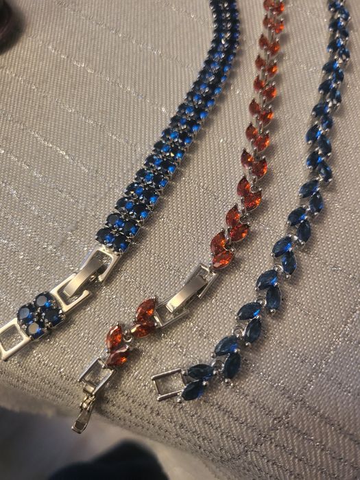 Bransoletka z cyrkoniami srebrna