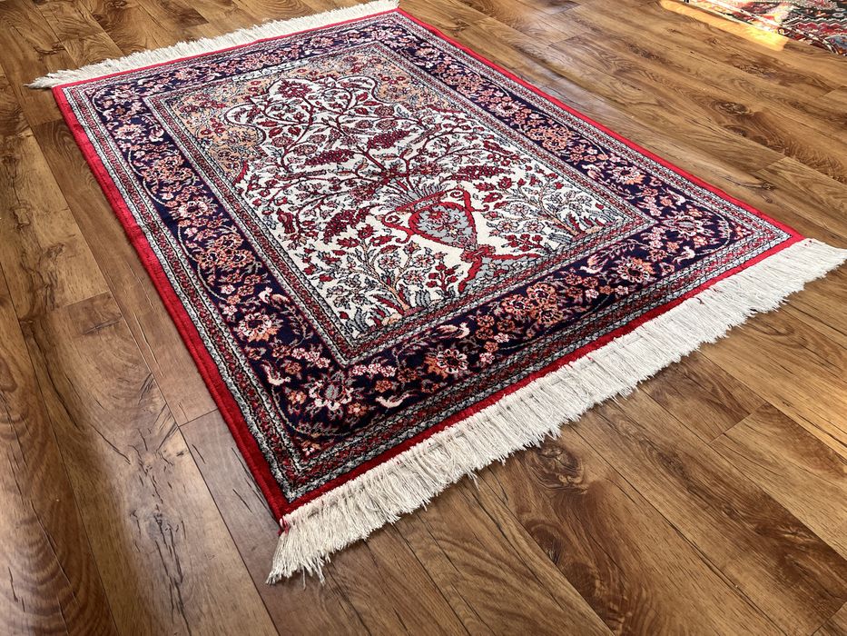 Jedwabny ogród w perskim stylu | 100 × 152 cm | Elegancki dywan sygnowany
