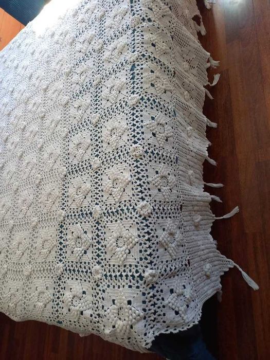 colcha de renda feita à mão, casal cama King, (grande)