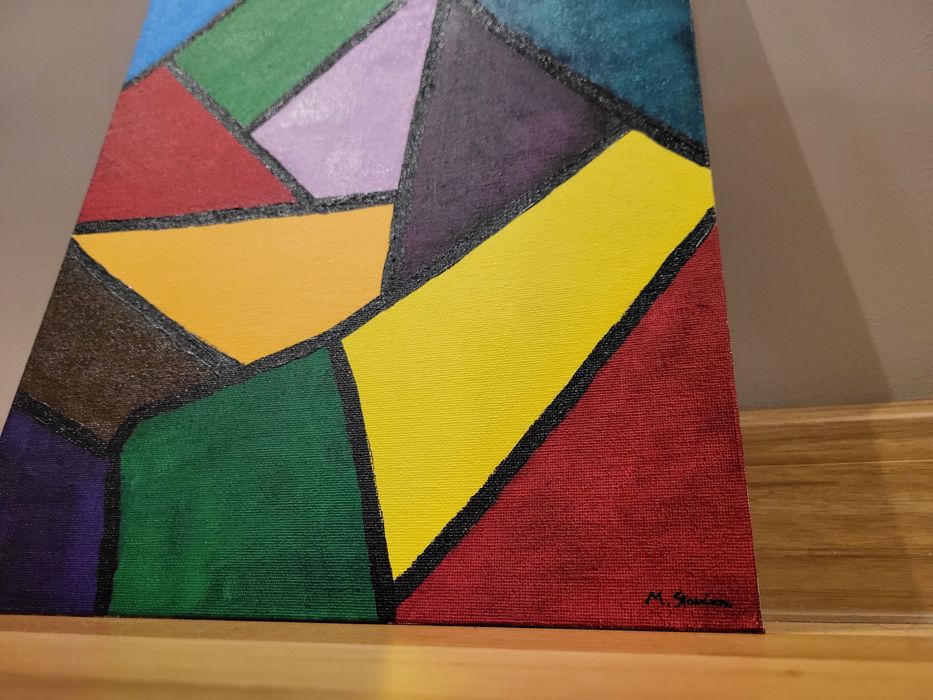 Malowany ręcznie obraz abstrakcyjny